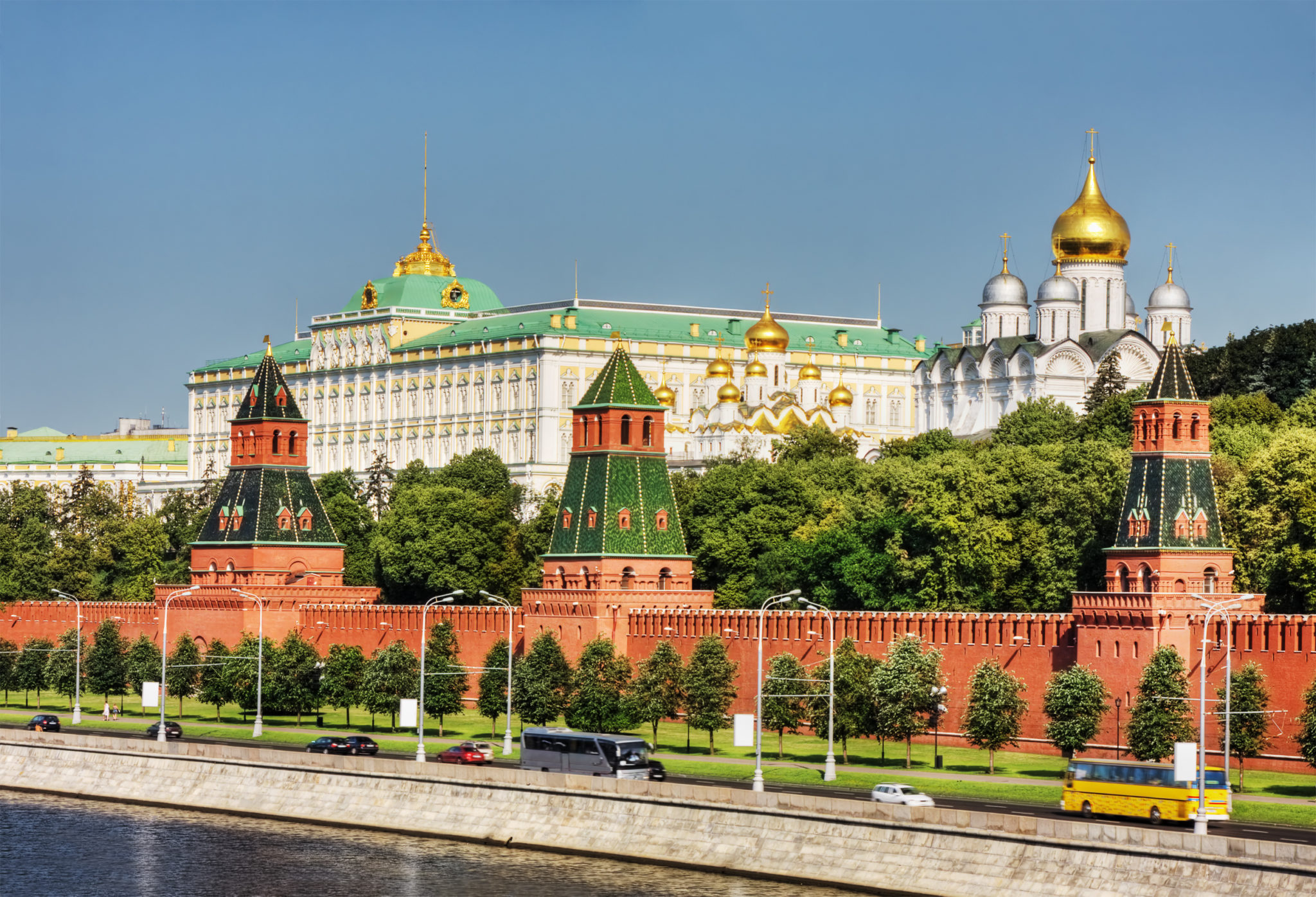 the Moscow Kremlin and the waterfront. Moscow. Russia
